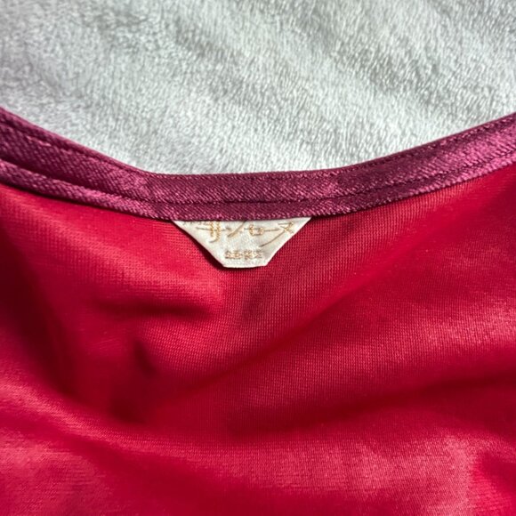 Vintage Womens Floral Embroidered Vest Pink Red Open Front Lightweight Japanese - Picture 3 of 6